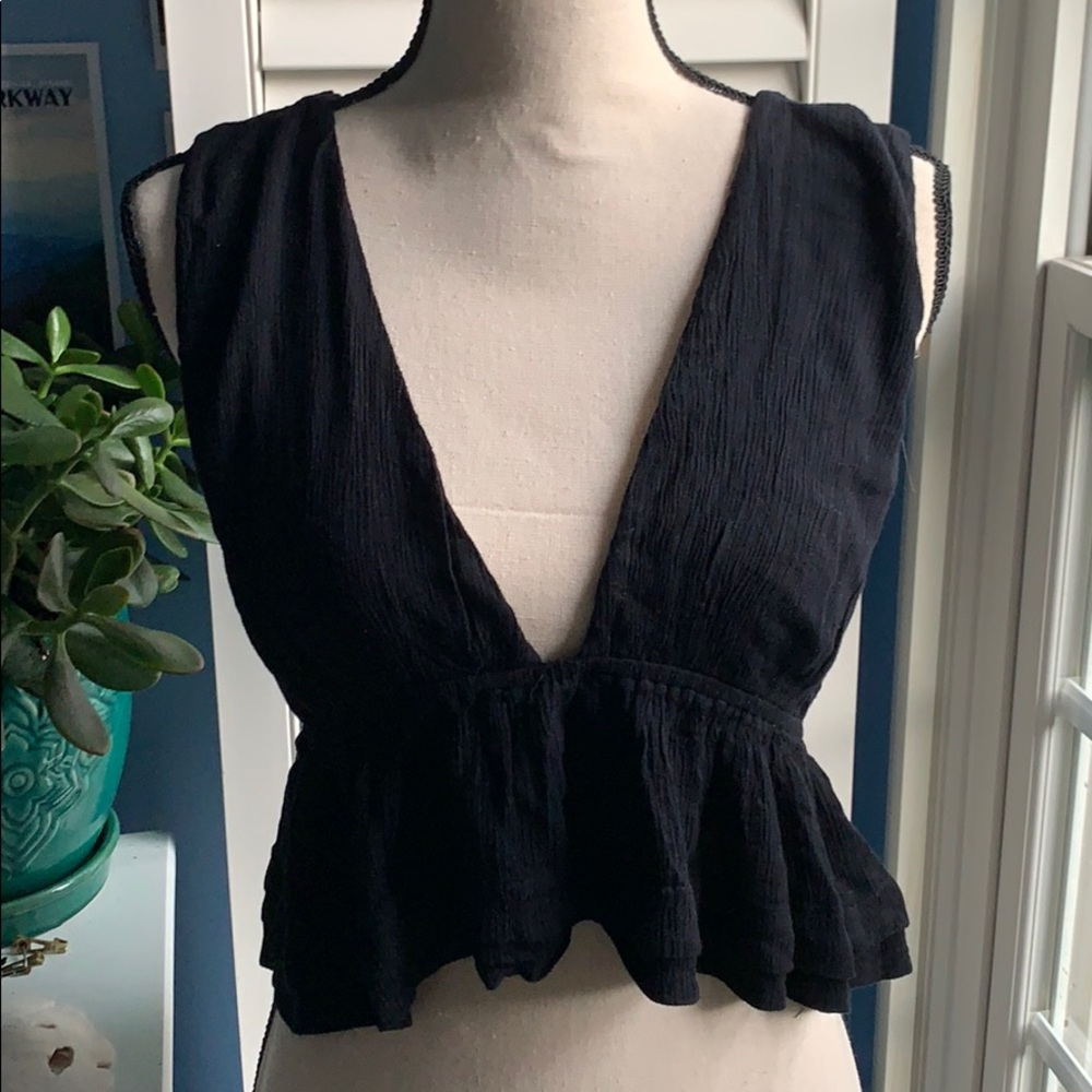 Free people cropped top - black size L